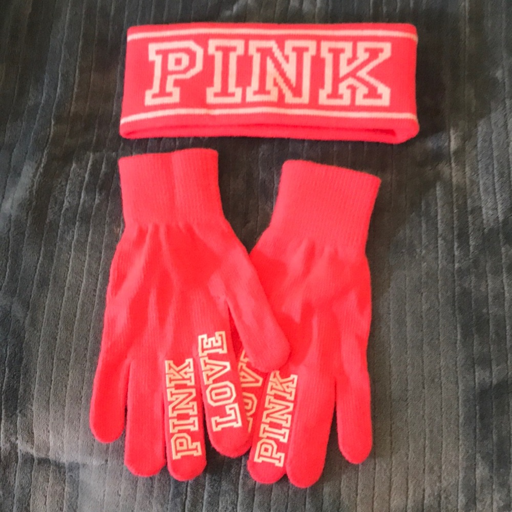 Pink headband & mittens